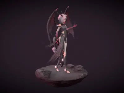 Dragon Girl Anime 3D model  3D model