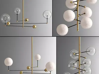 Glass Globe Mobile Round Chandelier 3D model