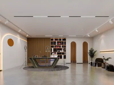 Modern live broadcast room Low-poly 3D model