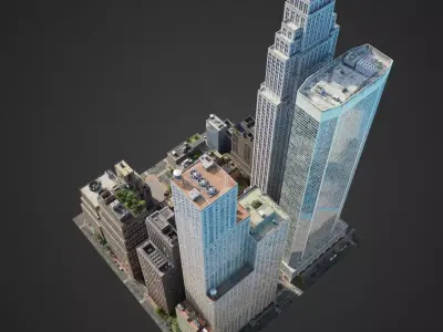 Realistic City District H30-A8 3D model