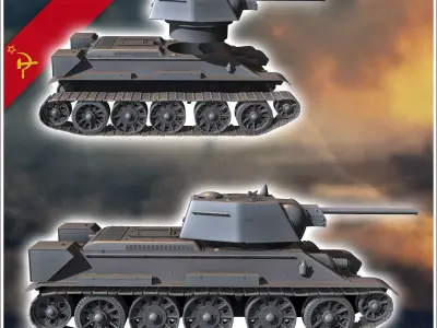 OT-34 flamethrower tank - Soviet army WW2 Second World East fron 3D print model