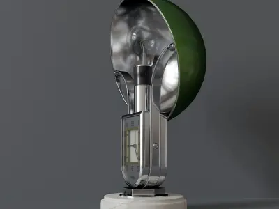 Art Deco table clock lamp 3D model