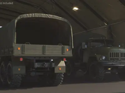  ZIL-131 Military Truck with Cargo Bed and Canvas Cover 