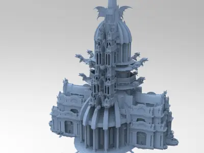 Golden Tower chancellors building  3D model