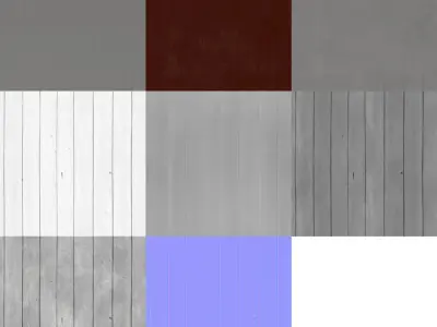 Scanned Seamless  Painted Wood Planks 2x2m PBR Textures Texture
