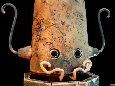 Cartoon Character Robot Low-poly 3D model