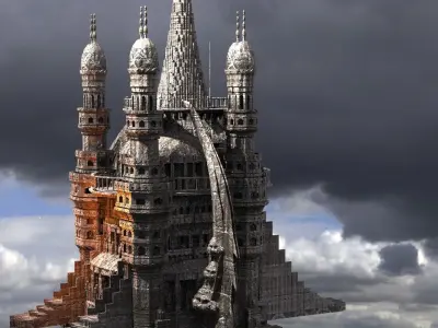 Vizier Tower ancient Temple 2 3D model