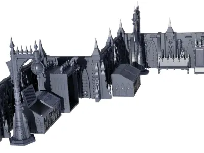Gothic Sci Fi City Scatter Terrain Pack A  3D print model