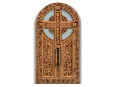 Door0021 ornate door with cross 3D model