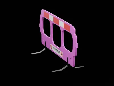 Pink Street Barrier  Low-poly 3D model