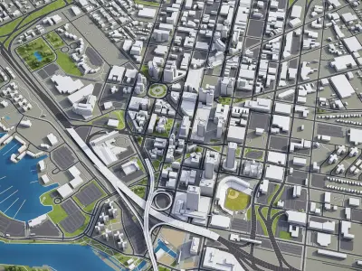 Buffalo - City 3D Model Low-poly 3D model
