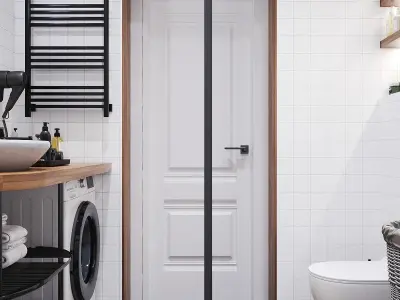 Toilet Black and White 3D Scenes 3D model