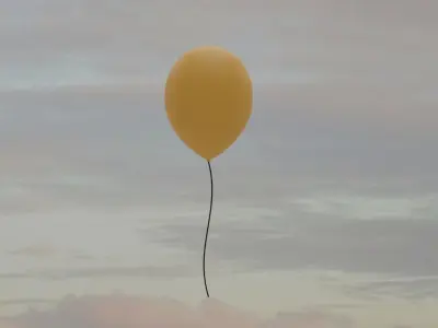 Red blue yellow balloon Free low-poly 3D model