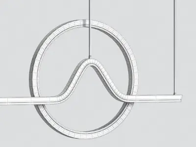 Modern Linear Led Chandelier Pendant Light 3D model