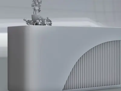 Reception Desk 4 Low-poly 3D model