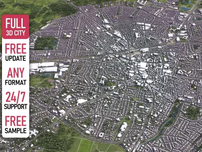 Hilversum - 3D City Model Low-poly 3D model