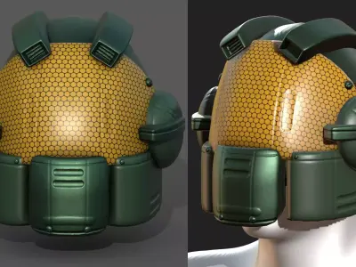 Helmet scifi military futuristic technology fantasy  Low-poly 3D model