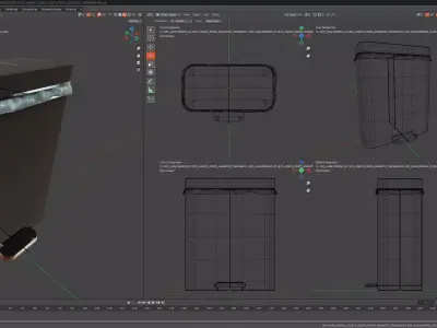 CYBERPUNK COLLECTION BATHROOM TRASH BIN Low-poly 3D model