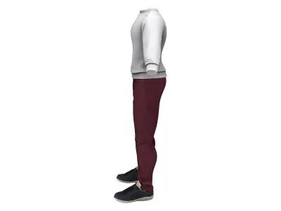 Men Sweatshirt Pants Sports Shoes Outfit Low-poly 3D model