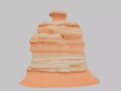 A Stepped Plateau Low-poly 3D model