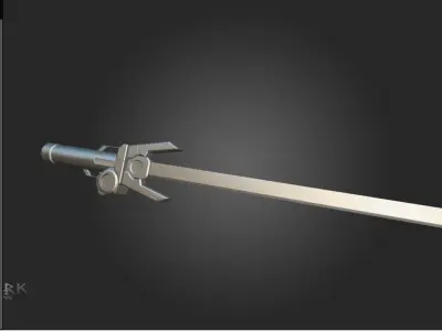 Sci-Fi Sword with Animation Low-poly 3D model