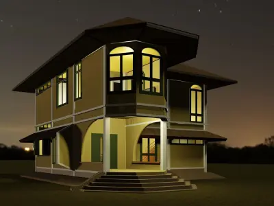 Colonial style house 3D model