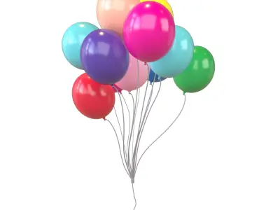 Bunch of Balloons v1 001 Low-poly 3D model