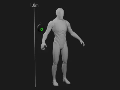 Sci-Fi Water Bottle- PBR Game Ready model Low-poly 3D model