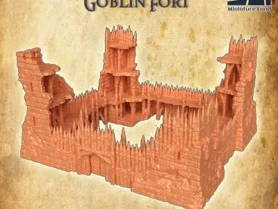 Modular Goblin Fort Tabletop Terrain 28 MM 3D print model