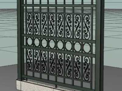 French Fence Free 3D model