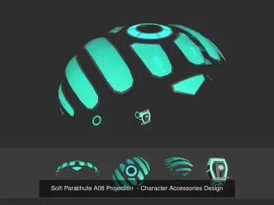 10 Scifi Parachute A Collection - Character Accessories Design 3D Model Pack