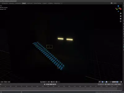 Stairs with blue LEDs and Lights Free 3D model