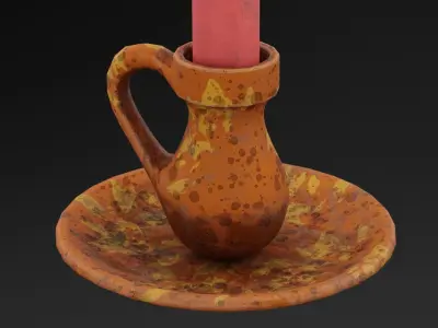 Creepy Candle Low-poly 3D model