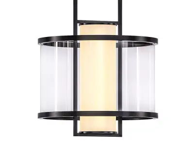 GARDA modern pendant light with frame and clear glass 3D model