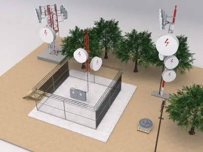 Telecommunication Towers Scene 3D model