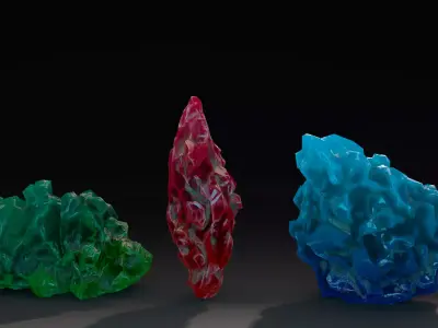 Crystal Rocks  game ready Low-poly 3D model