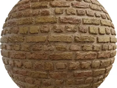 Sunbaked Clay Brick Wall PBR Texture  Texture