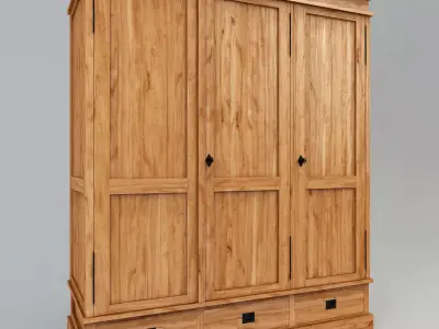 Wooden Wardrobe Free 3D model