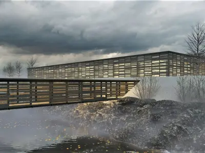 Modern Wooden Production Facility 3D model