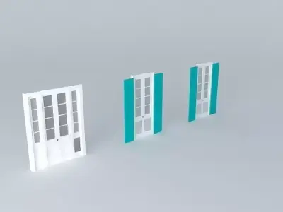 French Quarter Doors Shutters Free 3D model