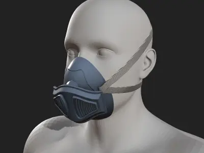 Gas mask plastic military combat 3d futuristic  Low-poly 3D model