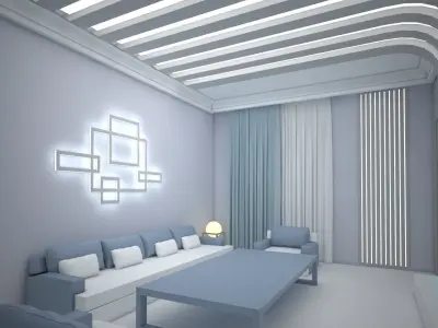 livingroom  modern Low-poly 3D model