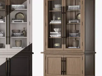 Sideboard china cabinet with glass doors 3D model