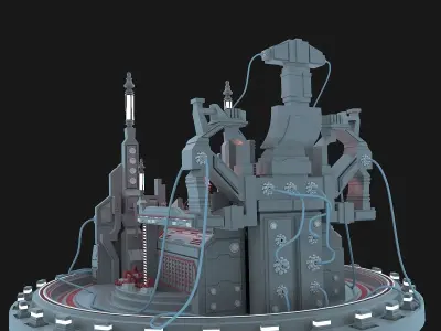 Island sci fi 3D model