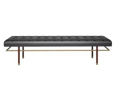 Bench leather with brass legs 3D model