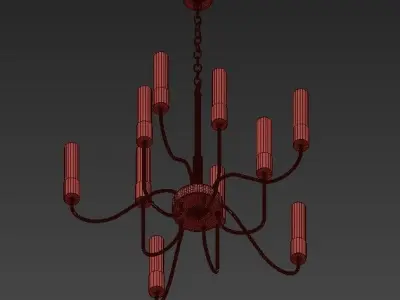 Loft Tube Chandelier 10 3D model buy