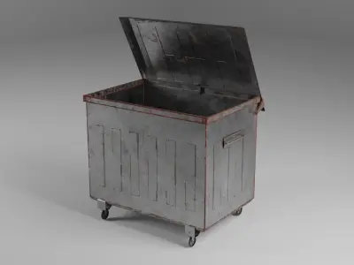 rusty dumpster Low-poly 3D model
