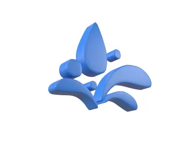 Wave Symbol v1 001 Low-poly 3D model