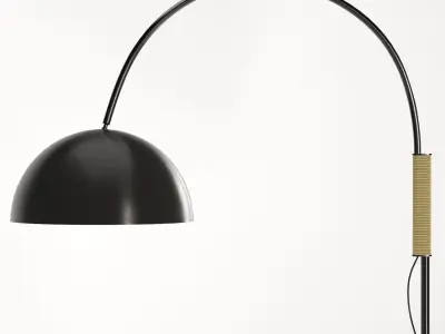 Jett Black Arched Floor Lamp 3D model