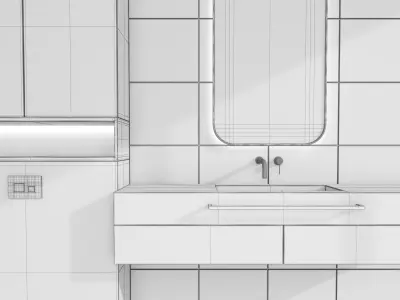 contemporary bathroom furniture  3D model